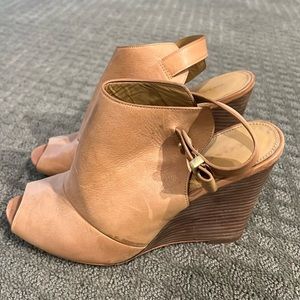 Coach Leather Wedge Heeled Sandals - Size 8